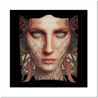 A Futuristic Boho Chic Portrait of a Woman in Boho Style - Burning Man Inspired Posters and Art